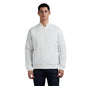 White Embroidered Full Sleeve Quilted Bomber Jacket