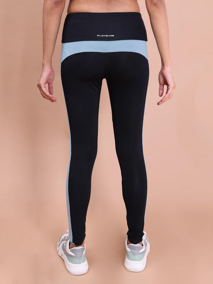 Rupa Colors Womens PLAYSURE Dry FIT Activewear Leggings | Stretchable Warp Knit Fabric | Breathable Mesh Self-Folding Waistband