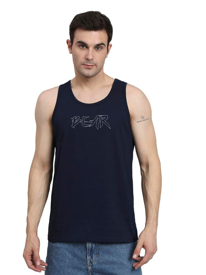 Peppyzone Mens S to 5XL Stylish Cotton Printed Vests for Men | Round Neck, Slim Fit, Sleeveless T-Shirt Vest for Men | Casual I