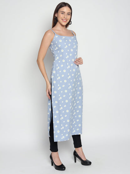 Patlani WomenS Crepe Full Stitched Kurti. Sky