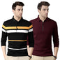 Noble Monk MenS Regular Fit Polo T Shirt |Full Sleeves |Collar Tshirts | Casual T-Shirt For Men