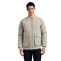 White Ribbed Neck Full Sleeve Jacket