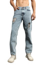 Hubberholme Men Summer Cotton Tapered Fit Mid-Rise Jeans 19 Blue