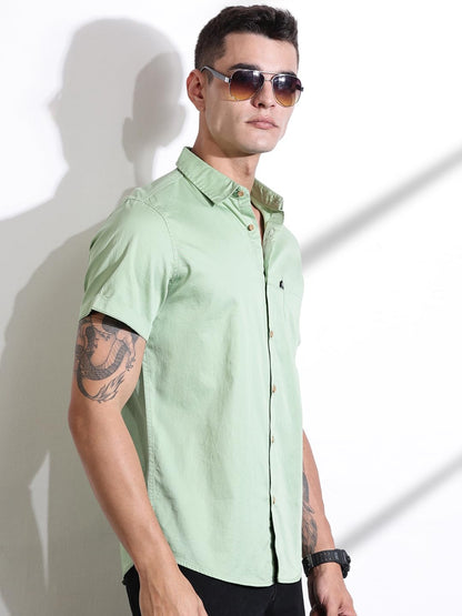 Thomas Scott | Mens | Solid Color | Regular Fit | 100% Cotton | Short Sleeve | Spread Collar | Shirts for Men (Available in Plu