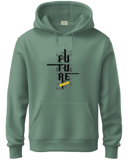 ADRO Men's Cotton Blend Neck Hooded Sweatshirt (H24-FTR-PT_Pista