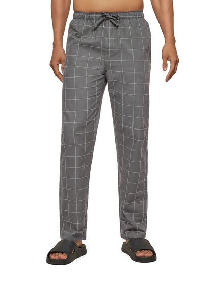 XYXX Mens Super Combed Cotton Checkered Checkmate Pyjamas [Pack of 2] Elasticated Waist, Drawstring | Loungewear for Men in Pin