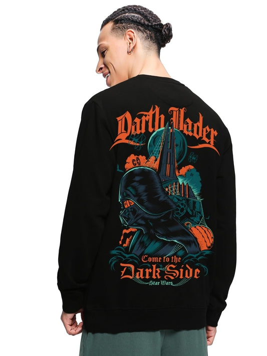 Bewakoof Official Star Wars Merchandise Mens Graphic Printed Regular Fit Sweatshirt_624109_Black_S