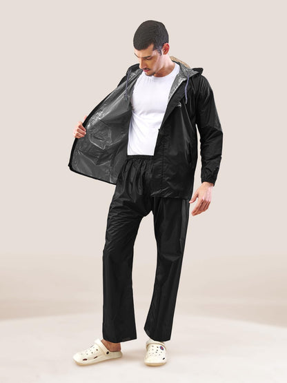 Lux Venus Plain Tapping Rain Suit For Men Black