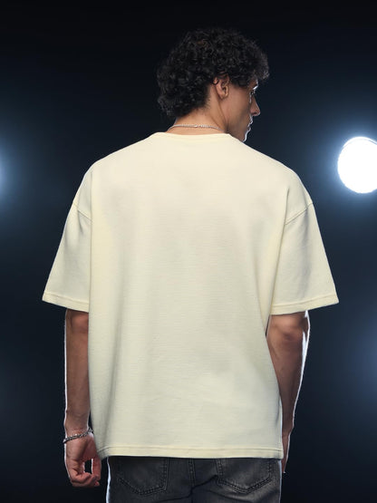 The Souled Store Hulk: Smashin Sketch 6.2 Men and Boys Short Sleeves Round Neck Off White Graphic Printed Cotton Oversized T-Sh