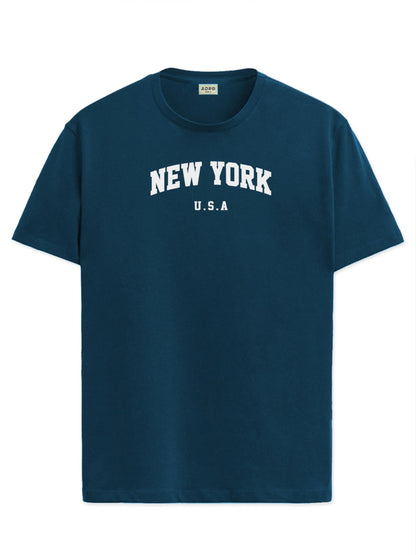 ADRO Mens Solid Regular Fit T-Shirt (RN24-NEW-SB_Teal