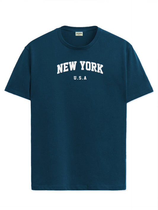 ADRO Mens Solid Regular Fit T-Shirt (RN24-NEW-SB_Teal