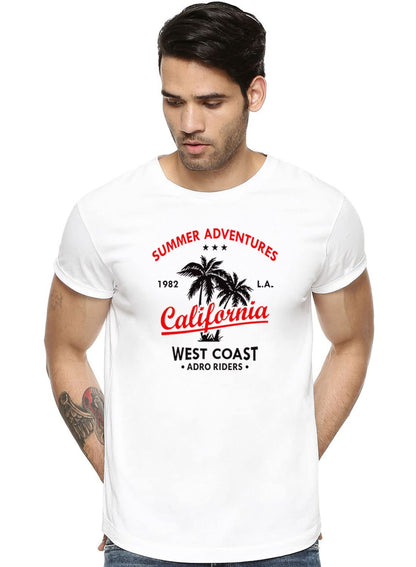 ADRO Summer Adventures California Printed T-Shirt for Men (White)
