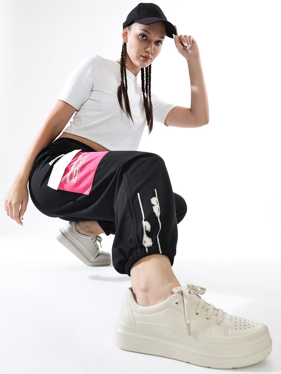 Hubberholme Women Colourblocked Jogger High-Rise Casual Track Pants 9