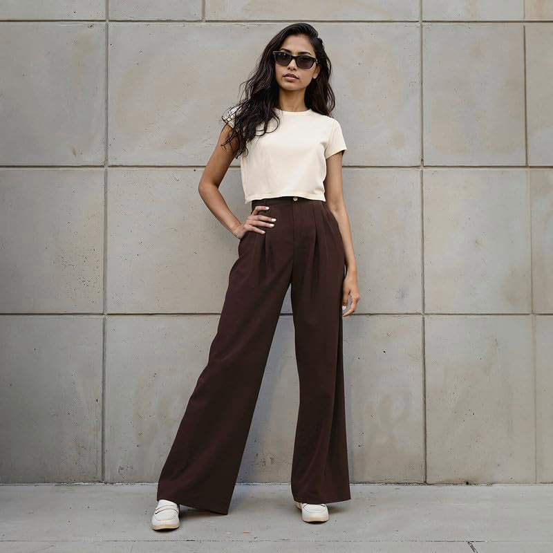 BlissClub AM:PM Korean Tailored Trousers | Mock Fly | Belt Loops | Gold Button | 95% Cotton | CottonFlo Fabric | Breathable