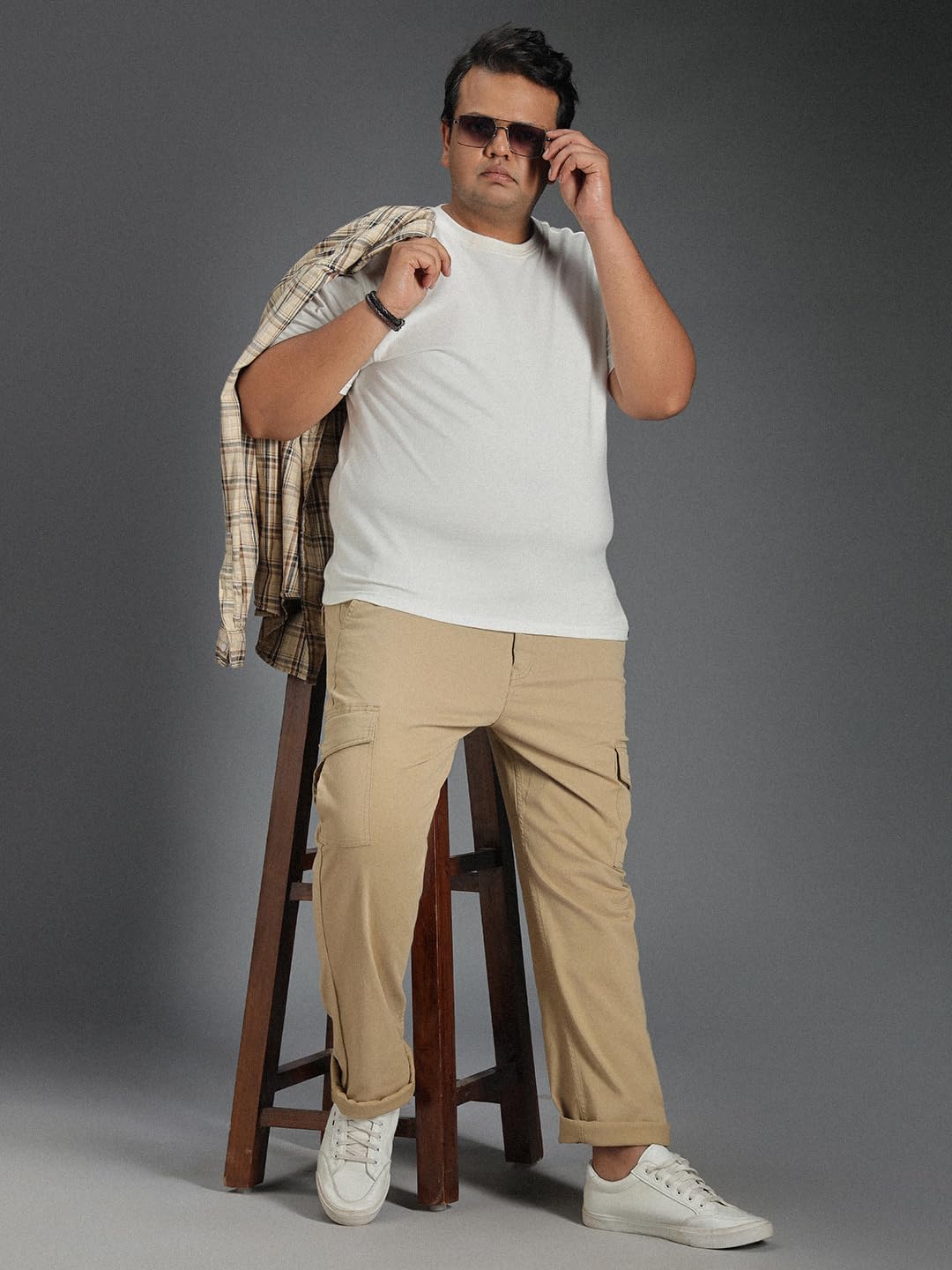 High Star MenS Regular Casual Pants (Hsmwts2404P_Khaki