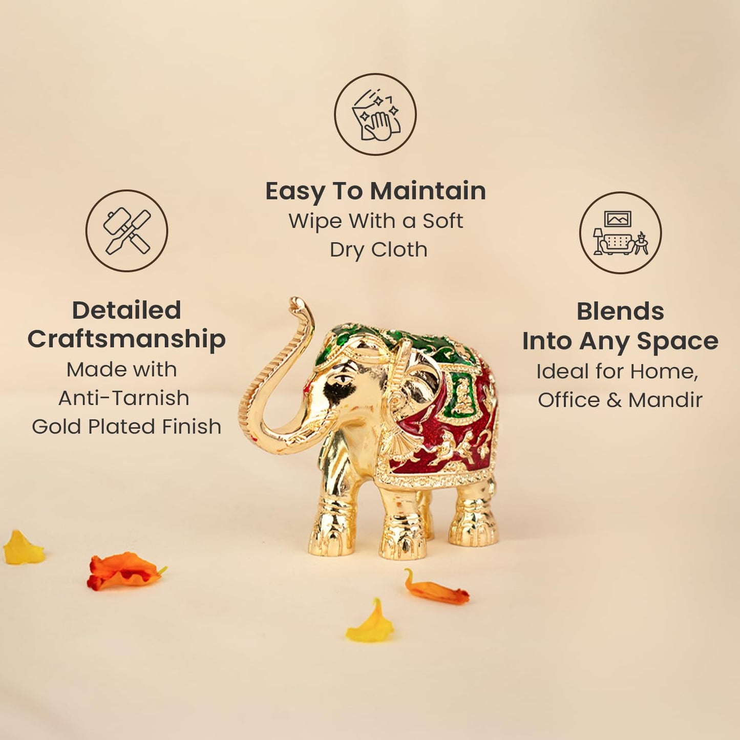 Astrotalk Airavat Dhan-Vridhi Elephant Idol | Vastu Elephant Idol for Abundance, Prosperity & Protection | Aesthetic Home Decor for Living Room & Office | Good Luck Gift for Man & Woman