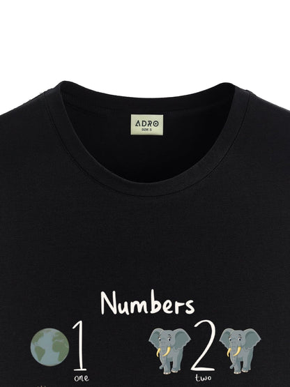 ADRO T Shirts for Boys & Girls || Learning Numbers Printed T-Shirt || Ages 3-14 || 100% Cotton Round Neck Tshirt for Boys & Girl