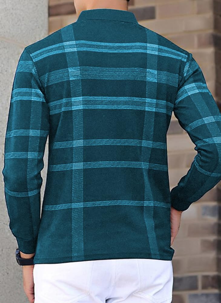 Noble Monk MenS Polo Neck Full Sleeves T-Shirt | Causal Tshirt For Men