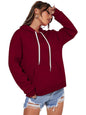 Juneberry Cotton Fleece Maroon Hooded Sweatshirt For Women/Girls