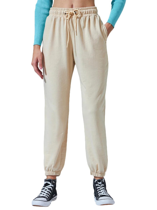 Bewakoof Air 1.0 Womens Solid Oversized Fit Joggers_604219_Brown_XL