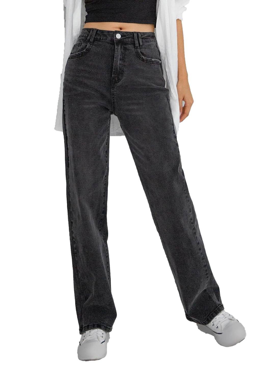 Kotty WomenS High Rise Mild Distress Jeans Metal Black