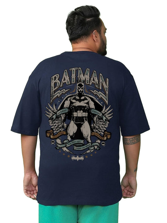 Bewakoof Mens Cotton Official DC Merchandise Graphic Printed Oversized Plus Size T-Shirt_625682_Blue_3XL