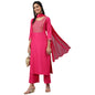 ANNI DESIGNER Women's Cotton Blend Printed Straight Kurta with Pant & Dupatta (Khunti)