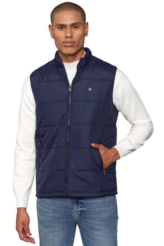 Allen Solly Men Solid Casual Sleeveless Jacket