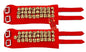 Uapan 3 Line Ankle Bells Velvet Pad For Classical Bharatanatyam Kathak Dance With Adjustable Strap (Red Velvet Belt)