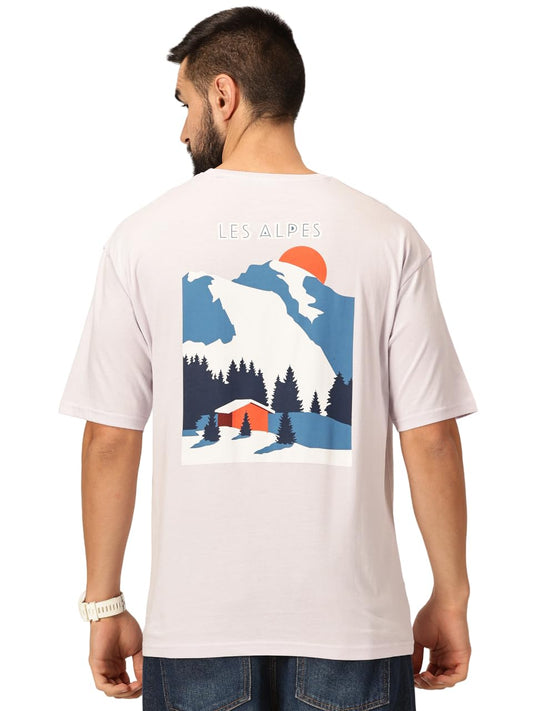 Thomas Scott Mens Oversized Fit T-Shirt (TSKOversized_Lavender Les Alpes