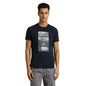 Navy Photographic Print Short Sleeve T-Shirt