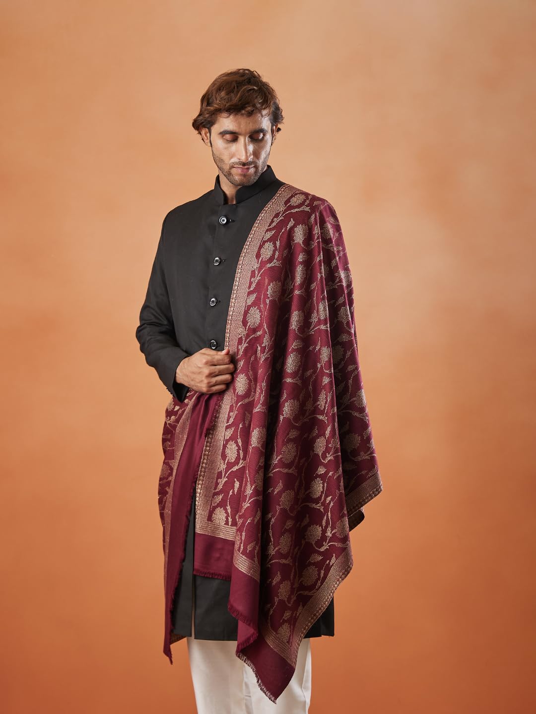 Pashmoda Men Gul-e-Mohabbat Kaani Stole (Size 71x203 cm)