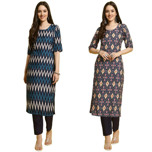 Pinkmint Kurta & Pant Set ll Printed Kurti ll Combo Kurta Set ll (Pack of 2)