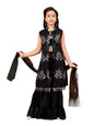Aarika Girls Ethnic Wear Black Colour Sequin Thread Embroidery Georgette Kurti Sharara Set With Shrug (4-15 Years)