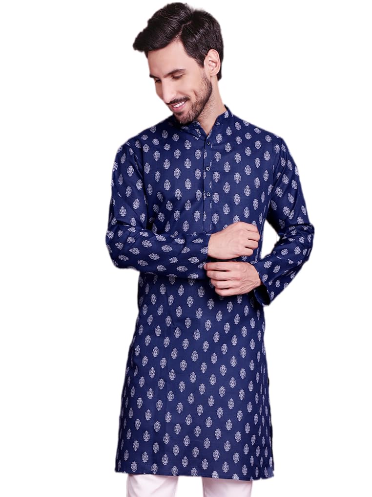 Jompers Mens Floral Printed Kurta