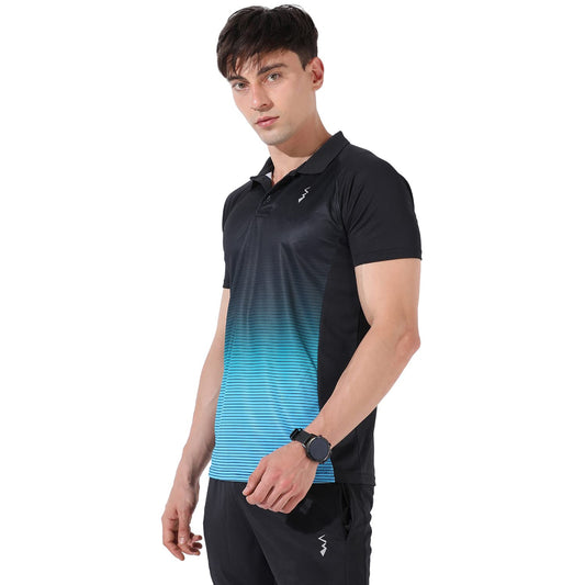 Campus Sutra Mens Multicolour Colourblock Dri-Fit Short Sleeve Regular Fit Activewear T-Shirt for Casual Wear | T-Shirt Crafted