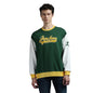 Pepe Jeans Green Flock Print Full Sleeve Oversized Sweatshirt