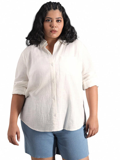 High Star WomenS Solid Classic Fit Shirt (Hswshw23509P_Ow_White