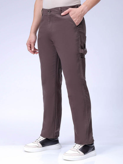 The Indian Garage Co Men Relaxed Straight fit Solid Mid-Rise Trousers