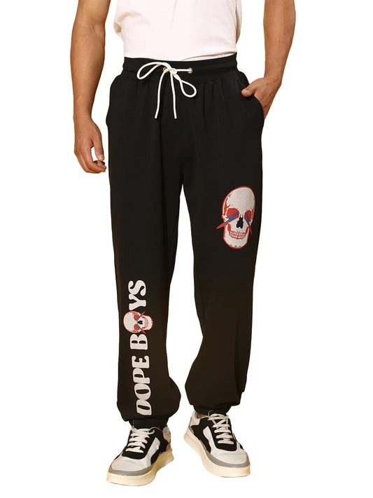 Veirdo Mens Cotton Regular Fit Printed Trackpants