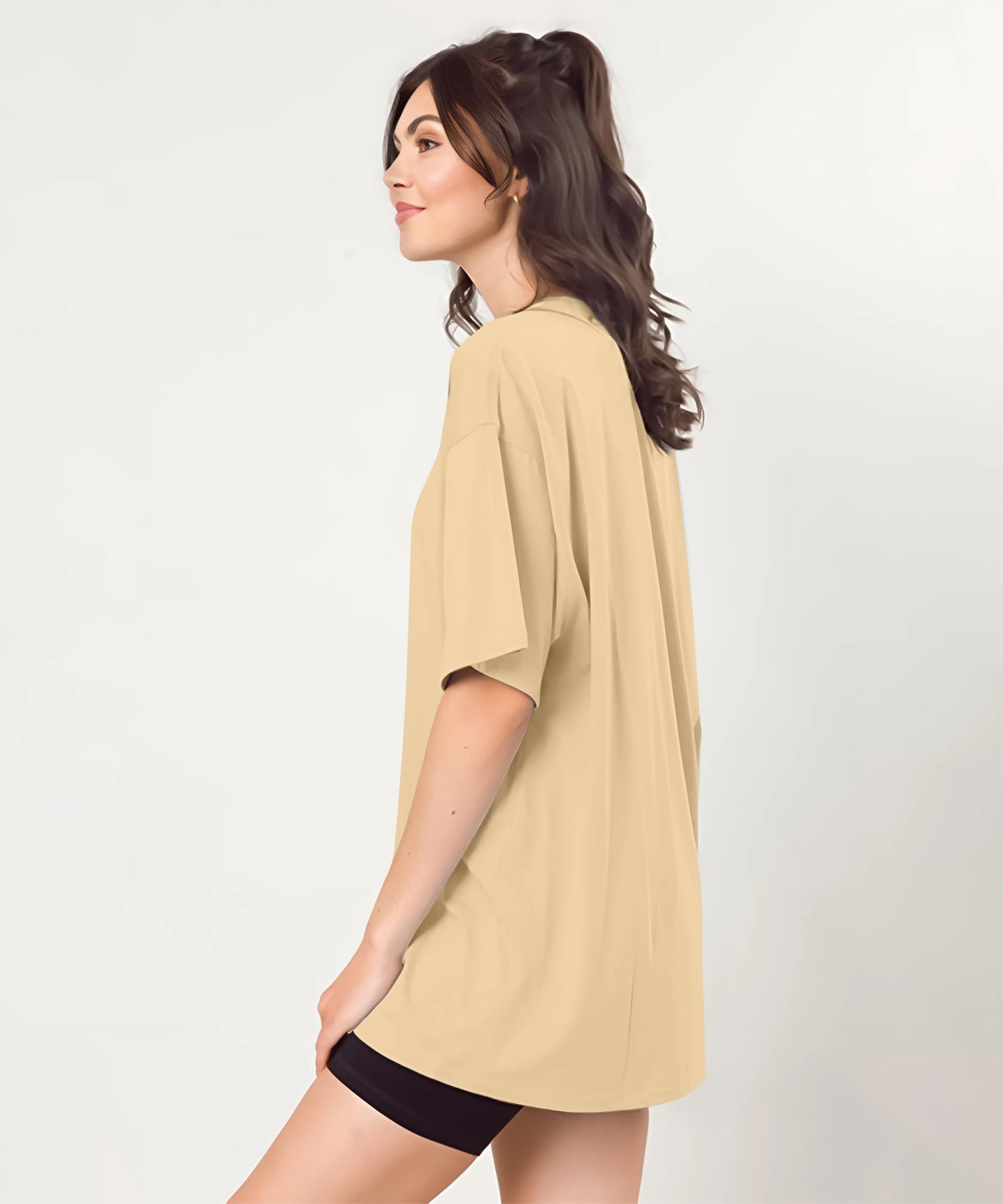 SHODOX Womens Oversized Drop Shoulder Printed T-Shirt | Soft, Breathable & Light Weight Cotton Blend | Loose Fit Stylish Top for
