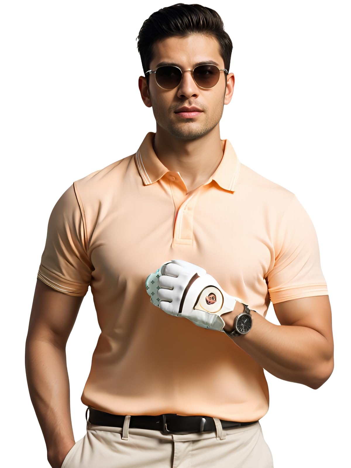 Mens Premium Cotton Polo T-Shirt | 220 GSM Soft Fabric | Casual Stylish Look | Contrast Collar Design Peach Polo T Shirt | Polo
