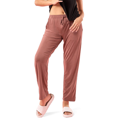 Enamor E404 Womens Home Pant - Relaxed Fit, Mid Rise, Regular Length, Straight Leg
