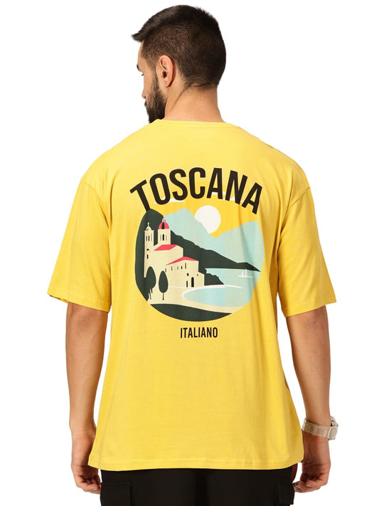 Thomas Scott Mens Oversized Fit T-Shirt (TSKOversized_Yellow Toscana