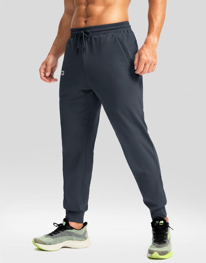 CB-COLEBROOK Mens Fleece Joggers with Zipper Pockets Solid TreckPants Water Resistant Athletic Workout Gym Sweatpants for Men (