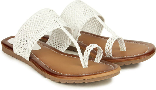Shoetopia Womens White Stylish Trending Flats-Eu38
