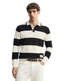 The Indian Garage Co Mens Slim Fit Long Sleeves Striped Polo T-Shirt