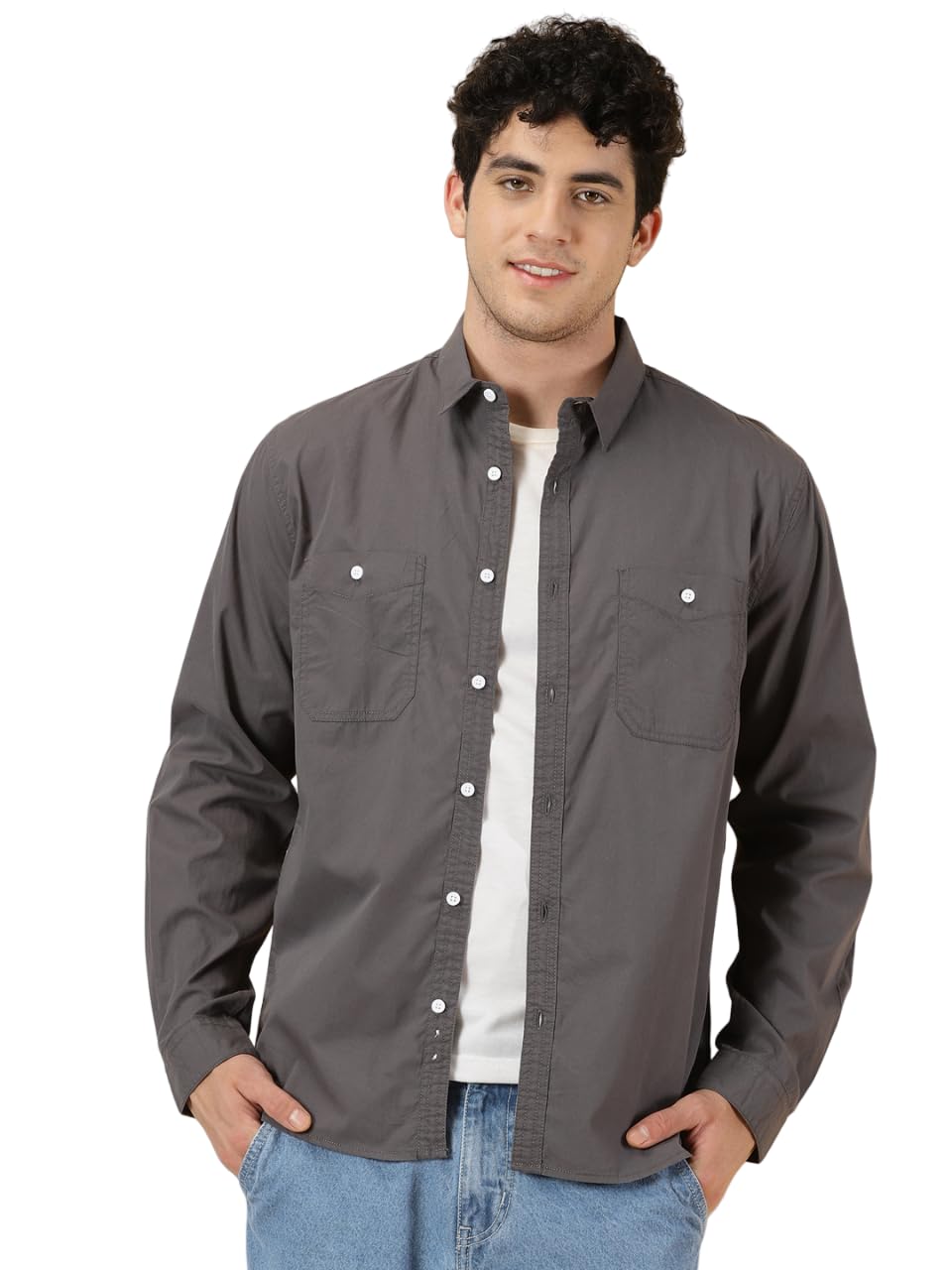 Thomas Scott Mens Regular Fit Shirt (TS1229_Grey