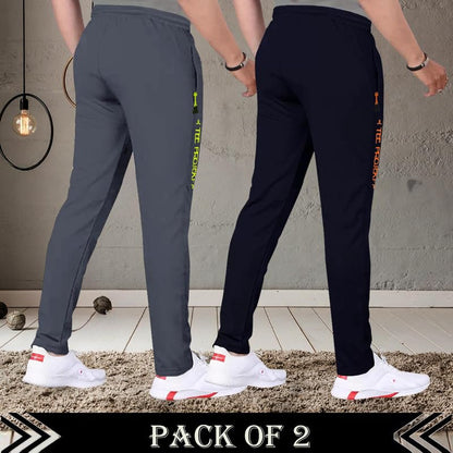 Tee Projekt Lycra Combo Soild & Zippered Pockets Style Regular Fit Track Pant for Men Jogger, Gym Wear, Yoga