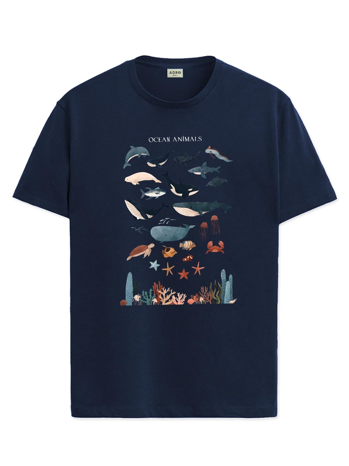 ADRO T Shirts for Boys & Girls || Ocean Sharks Printed T-Shirt || Ages 3-14 || 100% Cotton Round Neck Tshirt for Boys & Girls||K
